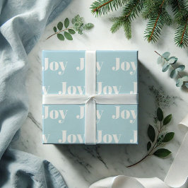 Blue Holiday Wrapping Paper Joy Typografy Geschenkpapier