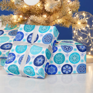 Blue Holidays Snowflakes Geschenkpapier