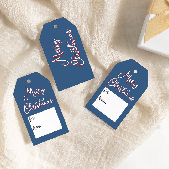 Blue Holly Jolly frohe Weihnachten Einfach aus Geschenkanhänger (Von Creator hochgeladen)