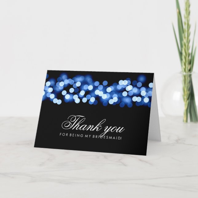 Blue Hollywood Glam Danke Bridesmaid (Vorderseite)