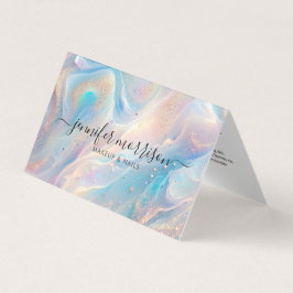 Blue Holographic Opal Gold Glitter Makeup, Beauty Visitenkarten