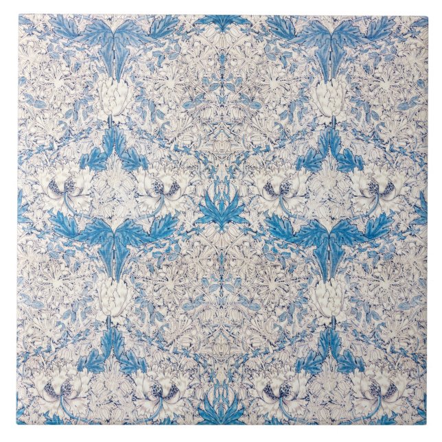 Blue Honeysuckle (von William Morris) Fliese (Vorderseite)