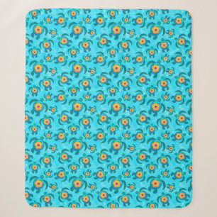 Blue Honu Sea Turtles Hibiskus Blume Sherpadecke
