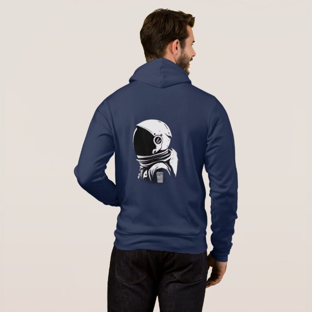 Blue Hoodie for Men & Women – Comfortable Cotton F (Schwarz voll)