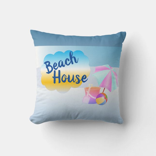 Blue Horizon Beach House Cushion Kissen (Vorderseite)