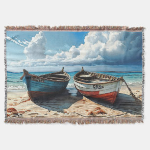 "Blue Horizon". Eine farbenfrohe Seascape Decke