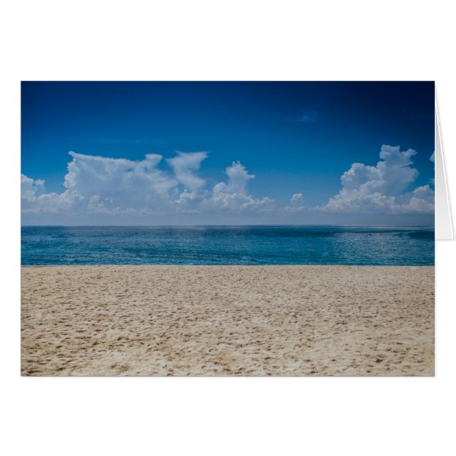 Blue Horizon Sandy Seashore Note Card (Vorderseite (Horizontal))