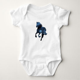 Blue Horse Baby Bodysuit Strampler
