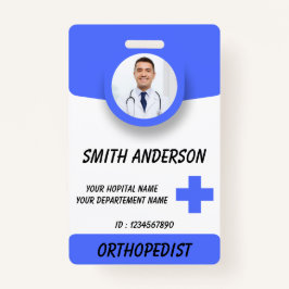 Blue Hospital Logo Employee Photo ID Badge Ausweis