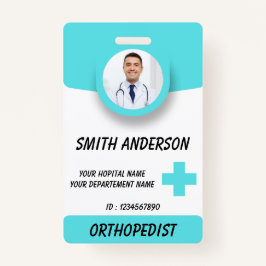 Blue Hospital Logo Employee Photo ID Badge Ausweis