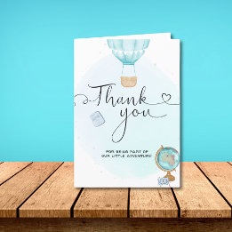 Blue Hot Air Ballon Abenteuer gefaltet Danke