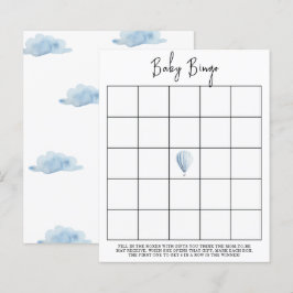 Blue Hot Air Ballon - Baby Dusche Bingo Spiel