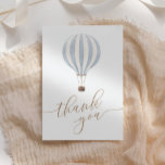 Blue Hot Air Ballon Baby Dusche Danke Karte<br><div class="desc">Ein besonderes Dankeschön an Ihre Babyduschgäste mit diesen Karten,  mit einem Aquarell-Heißluftballon und Goldtypografie.</div>