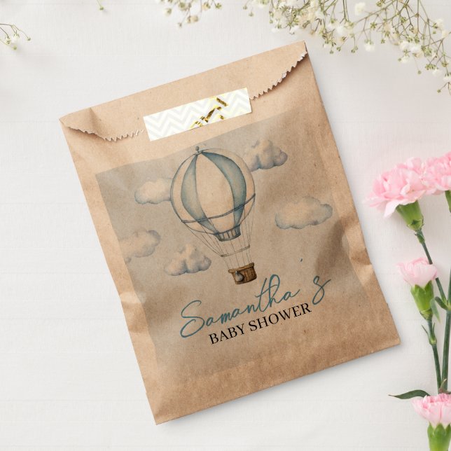 Blue Hot Air Ballon Baby Dusche Gefallen Taschen Geschenktütchen (Versiegelt)