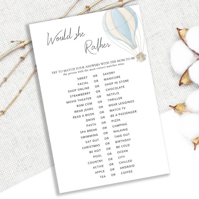 Blue Hot Air Ballon Baby Dusche würde sie eher (Von Creator hochgeladen)