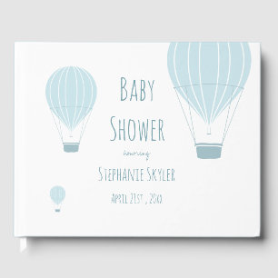 Blue Hot Air Ballon   Babydusche Gästebuch