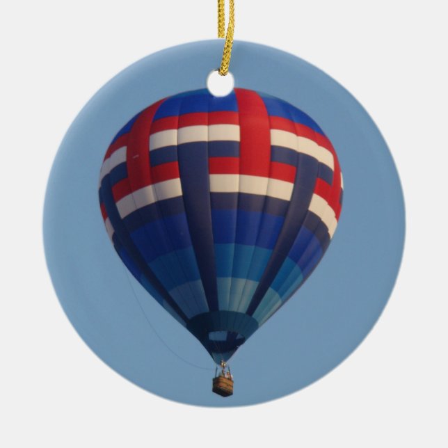 Blue Hot Air Ballon Keramik Ornament (Vorne)
