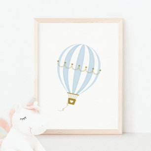 Blue Hot Air Ballon Kinderzimmer & Kids Room Poste Poster