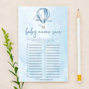 Blue Hot Air Ballon Name Race Baby Showspiel