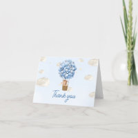 Blue Hot Air Ballon Up and Away Baby Dusche
