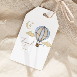 Blue Hot Air Ballon White Baby Dusche Vielen Dank Geschenkanhänger
