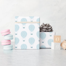 Blue Hot Air Balloon Baby Dusche Geschenkpapier