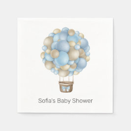 Blue Hot Air Balloon Baby Dusche Serviette