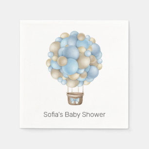 Blue Hot Air Balloon Baby Dusche Serviette