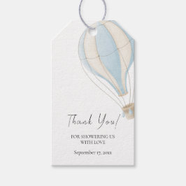 Blue Hot Air Balloon Baby Dusche Vielen Dank Geschenkanhänger