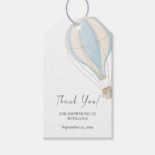 Blue Hot Air Balloon Baby Dusche Vielen Dank Geschenkanhänger