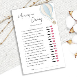 Blue Hot Air Balloon Baby Shower Mommy oder Daddy