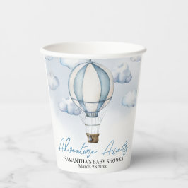 Blue Hot Air Balloon Baby Showpapier-Becher Pappbecher