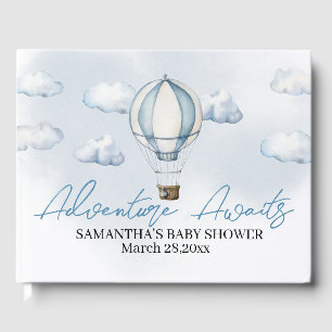 Blue Hot Air Balloon Baby Showroom Gästebuch