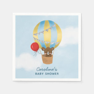 Blue Hot Air Balloon Babydusche Serviette
