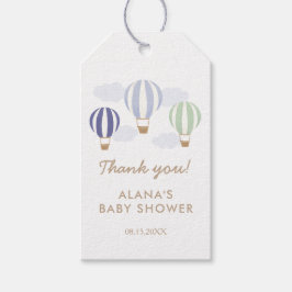Blue Hot Air Balloons Boy Baby Dusche Geschenkanhänger