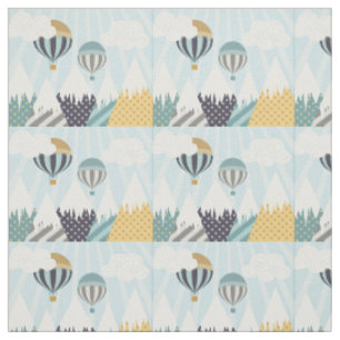 Blue Hot Air Balloons Stoff