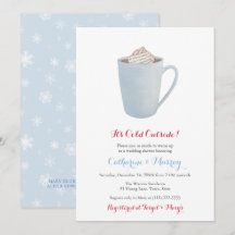Blue Hot Cocoa Tasse Co-Ed Wedding oder Babydusche