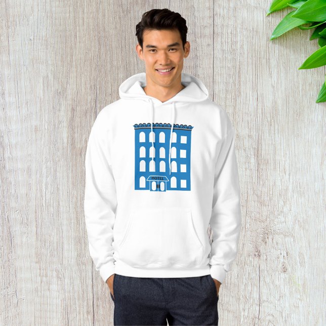 Blue Hotel Gebäude Hoodie (Von Creator hochgeladen)