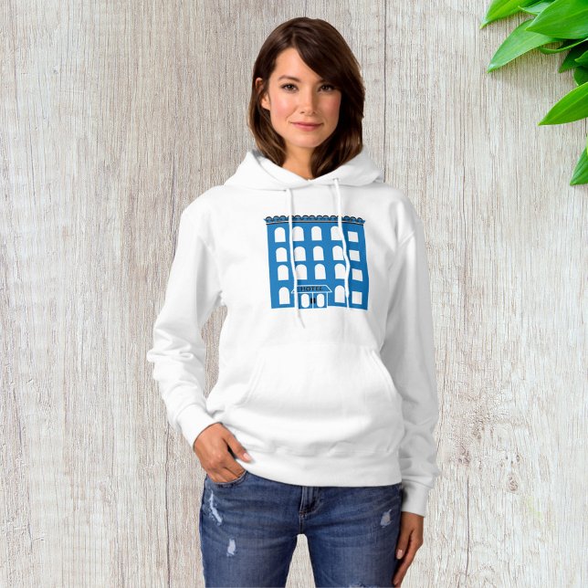 Blue Hotel Gebäude Hoodie (Von Creator hochgeladen)
