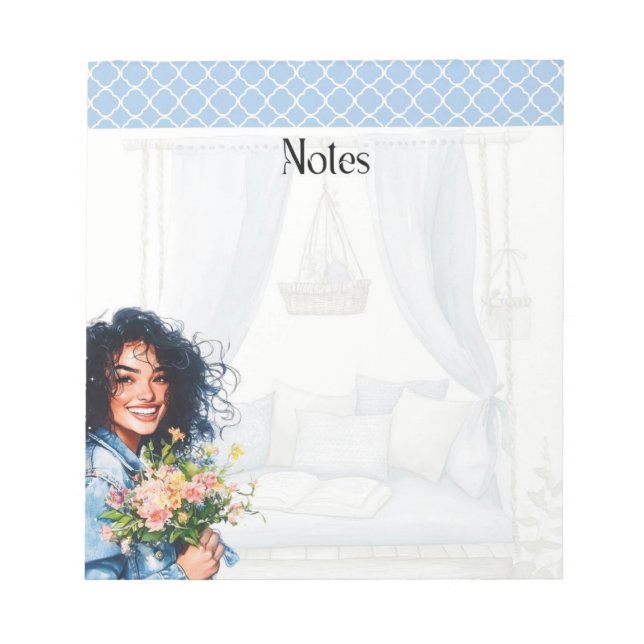 Blue Hour Blooms: Sammlung von Soft & Serene Notes Notizblock (Vorderseite)