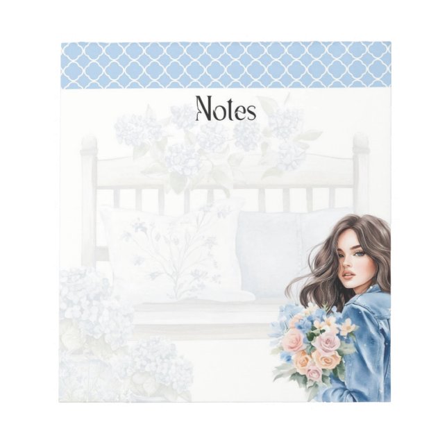 Blue Hour Blooms: Sammlung von Soft & Serene Notes Notizblock (Vorderseite)