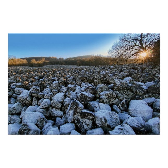 Blue hour in volcanic region of France Poster (Vorderseite)