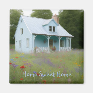 Blue House Housewarming Magnet