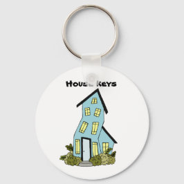 Blue House Keys Niedlicher Schlüsselanhänger