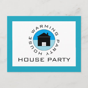 Blue House-Logo, Party Einladung für den Haushalt