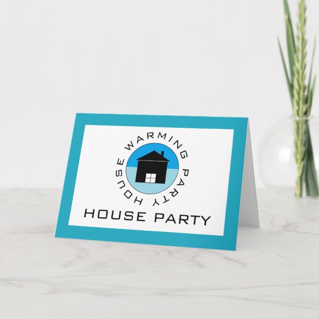 Blue House-Logo, Party Einladung für den Haushalt (Vorderseite)