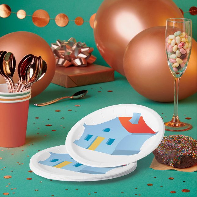 Blue House Pappteller (Von Creator hochgeladen)