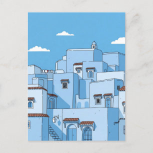 Blue Houses in Chefchaouen Marokko Reisen Postkarte