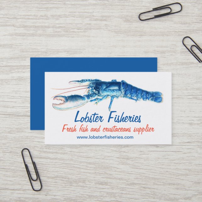 Blue Hummerfischerei / Visitenkarte für Fischer (Vorderseite/Rückseite Beispiel)