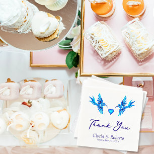 Blue Hummingbird Boho Mexican Wedpaper Napkin Serviette